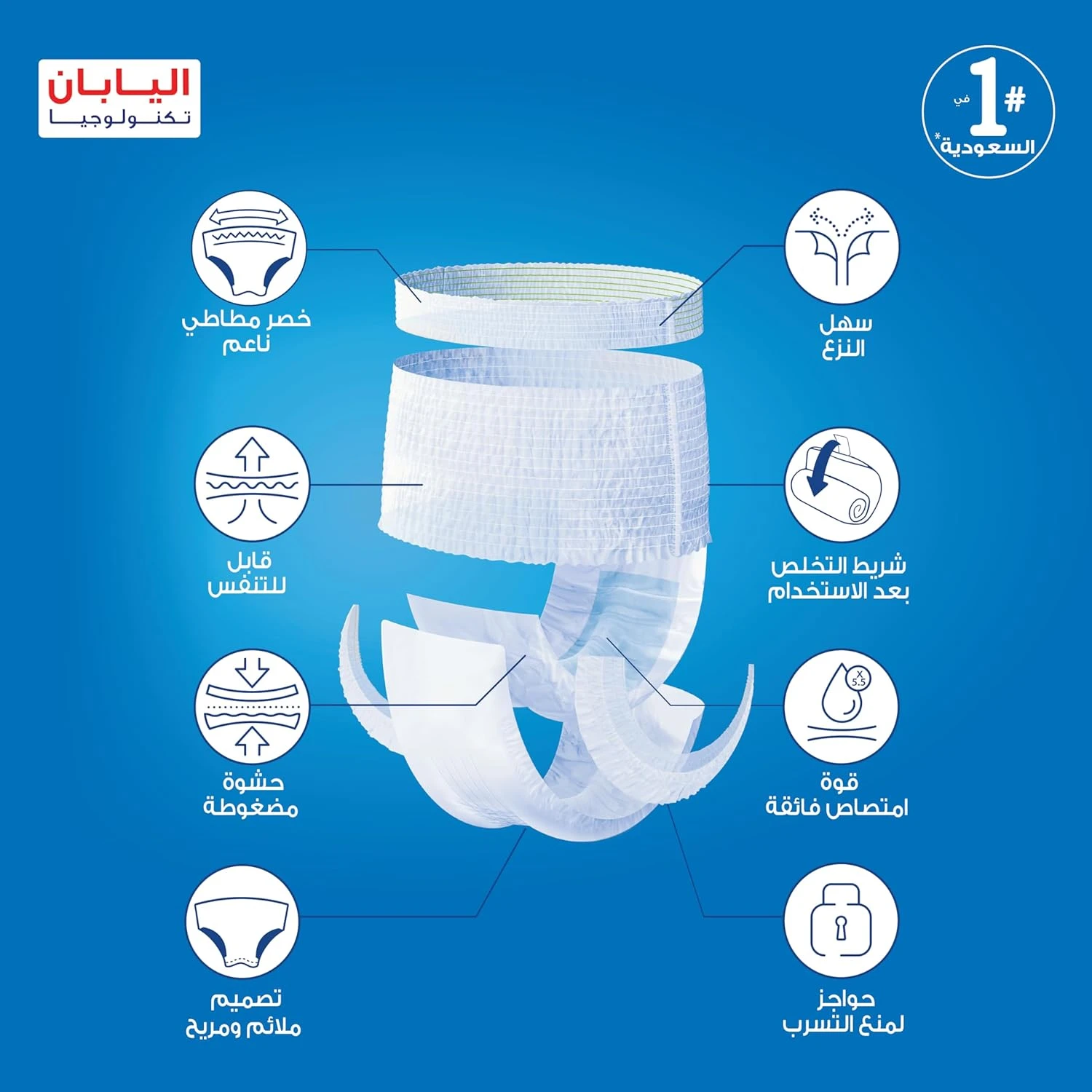 ليفري حفاضات لكبار السن كِلوت مقاس L كبير عبوة جامبو - 18 قطعة