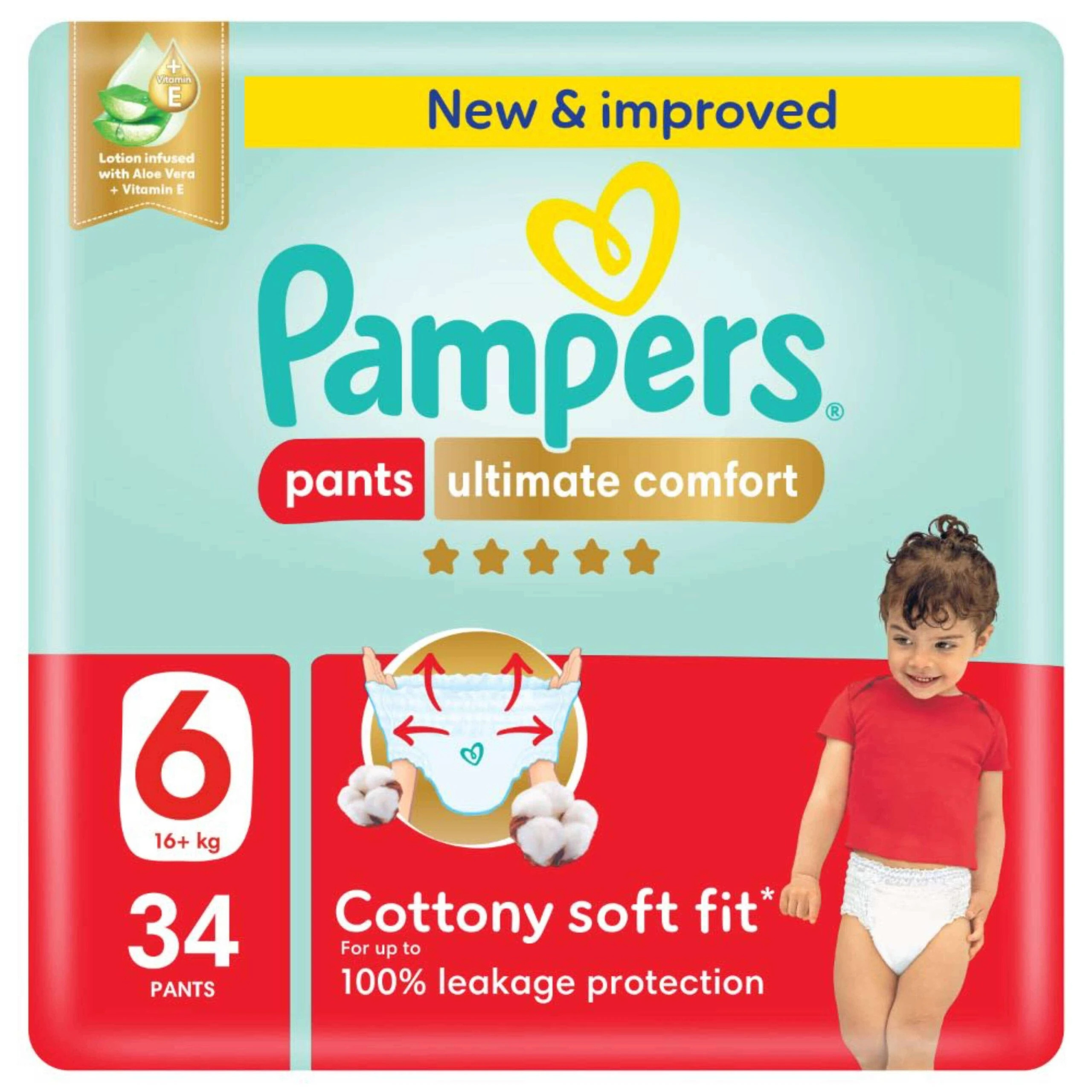 Pampers Whit Pants NO 6 34PC