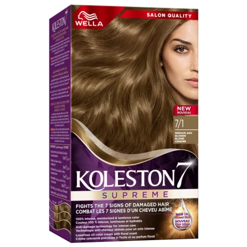 Koleston Hair Color Kit Medium Ash Blonde 7/1 50 ml